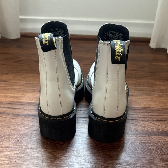 Dr. Martens White Ankle Boots with Black Soles - Picture 4 of 5